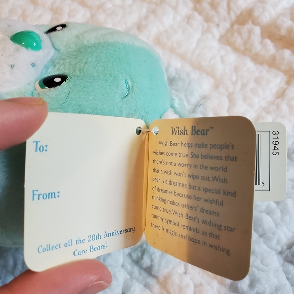 NWT TALKING Care Bears Wish Bear Plush 8" 2002 Rare 20th Anniversary - Picture 4 of 6